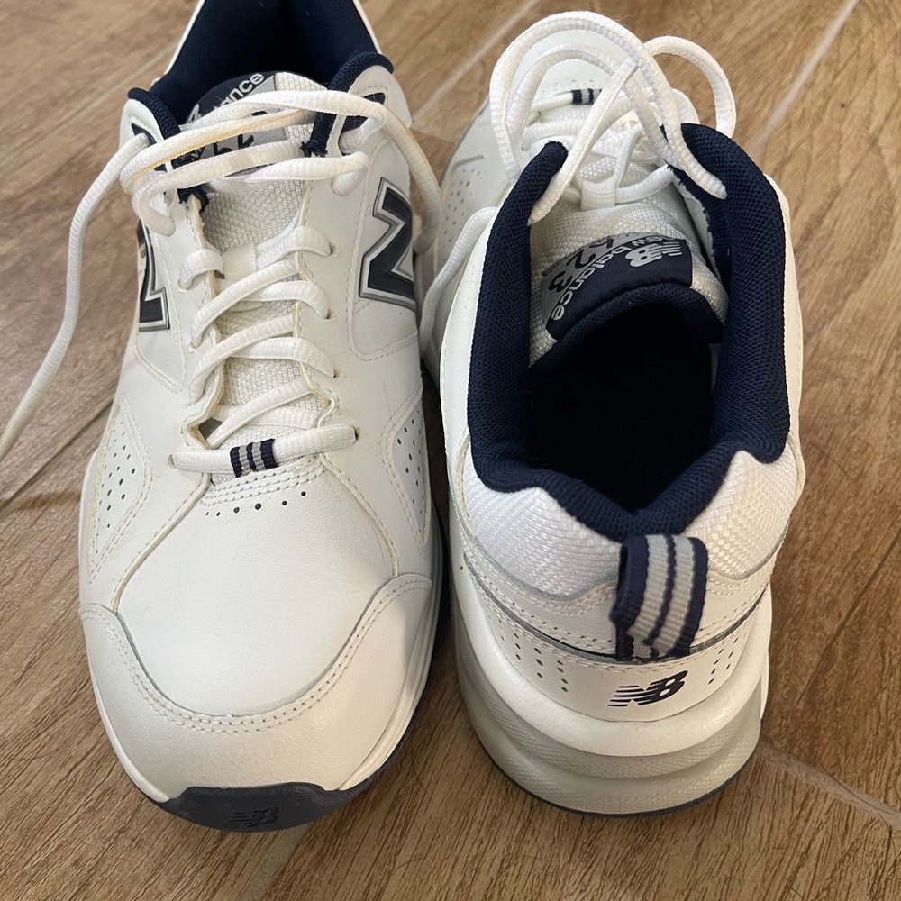 New Balance White and Navy Sneakers Dad Shoes